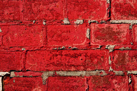 wall background with red bricks close up for design