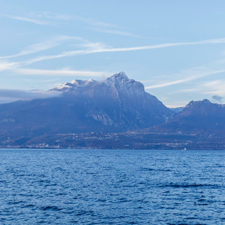 Monte Pizzocolo, is a mountain of the Brescia and Gardesane Prealps that rises in the immediate hinterland of the Brescia side of Lake Garda near the town of Toscolano Maderno.の写真素材