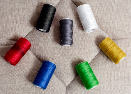 Spools of sewing thread