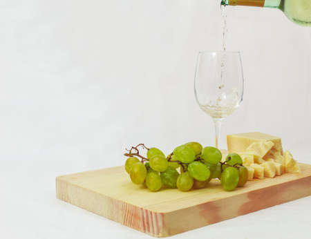 A glass of Italian white wineの写真素材