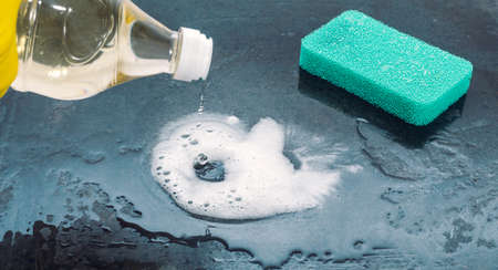 White vinegar and baking soda cleanerの写真素材