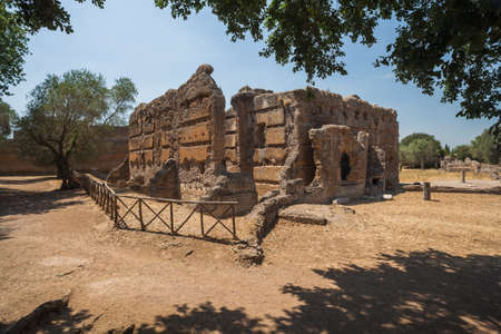 A view of Villa Adriana in Tivoli, near Rome, Italy.の写真素材