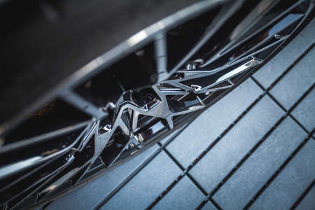 The wheel of a luxury supercarの写真素材