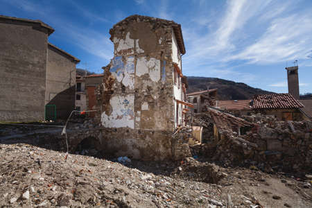 Pretare on 24 August 2016 - Entire cities destroyed by the earthquake that hit the center Italyのeditorial素材