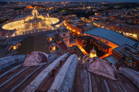 High angle view of Saint Peter's Square in Vatican City, Rome, Italy
