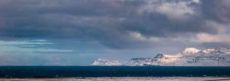 Ingjaldsholl Church, Iceland, North Atlantic Oceanの写真素材