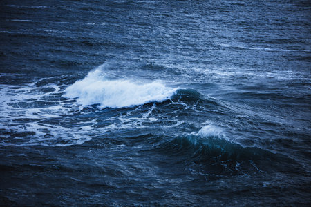 Waves in the ocean, Gatklettur, Iceland, North Atlantic Oceanの写真素材