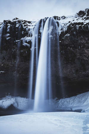 Seljalandsfoss, Iceland, North Atlantic Oceanの写真素材