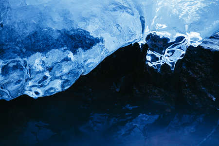 Ice elements, BrÃºarÃ¡rfoss Waterfall, Iceland, North Atlantic Ocean