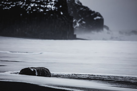 Reynisfjara Black Sand Beach, Vik, Iceland, North Atlantic Ocean