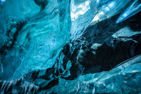 Blue ice texture in the caves in JÃ¶kulsÃ¡rlÃ³n glacier, Iceland, North Atlantic Ocean