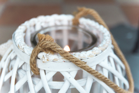 white garden candleの写真素材