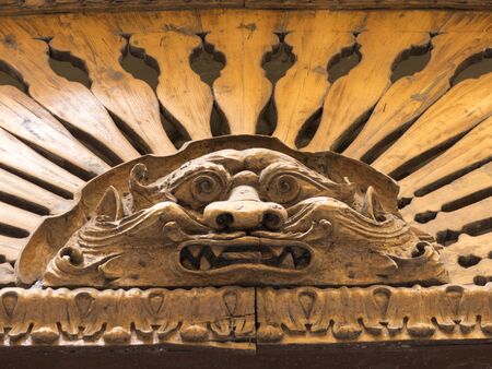 a particular from a facade in old taranto, in the south of italyの写真素材
