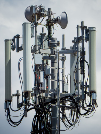 a ldigital telephone antenna on a backgroundの写真素材