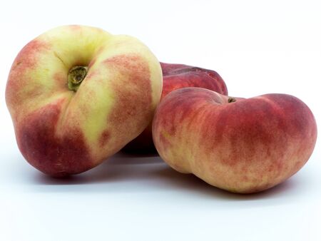 a particular variety of peach, the tabacchiere peach.の写真素材