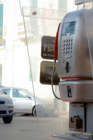 particulars of a public  italian phone cabinetの写真素材
