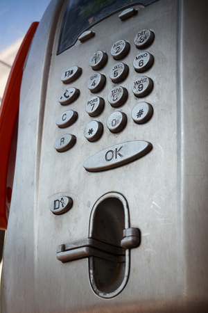 particulars of a public  italian phone cabinetの写真素材