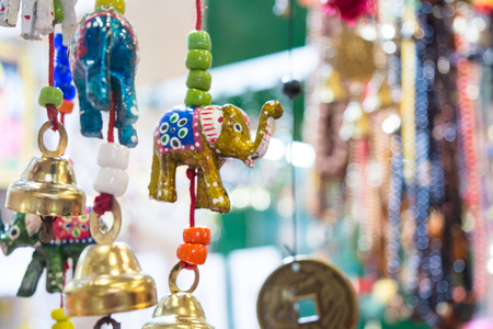 sale of souvenirs at the indian shop on blur backgroundの写真素材