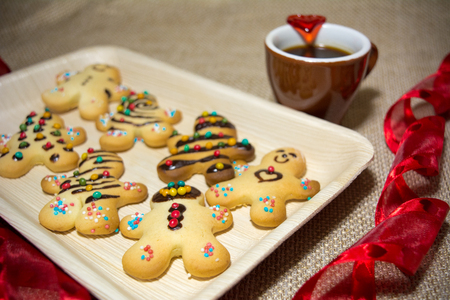 Italian Homemade Traditional Biscuits Without Butter With A Cup Of Espressoの写真素材