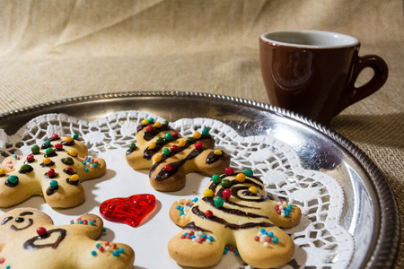 Italian Homemade Traditional Biscuits Without Butter Near A Cup Of Espresso Cofeeの写真素材