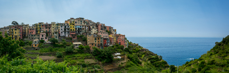 Panoramic View of the Town of Cornigila. Italy, National Park of the CInque Terre