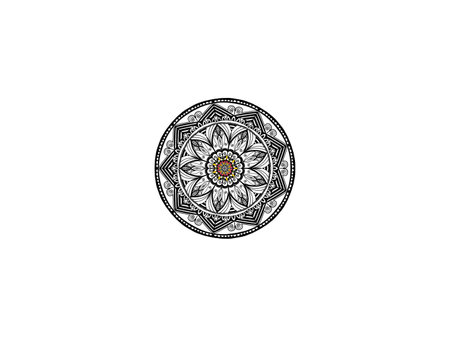 Flower Mandala. Vintage decorative elements. Oriental pattern, illustration. Islam, Arabic, Indian, moroccan, spain, turkish, pakistan, chinese, mystic, ottoman motifs. Coloring book pageの写真素材