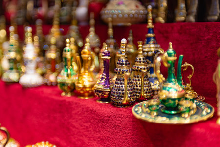 Arabian Souvenirs At The Market In Oman On Blurred Backgroundの写真素材