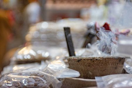 Arabian Souvenirs At The Market In Oman On Blurred Backgroundの写真素材