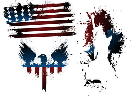 Grunge American Setのイラスト素材