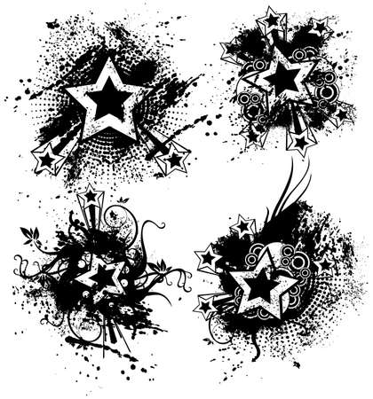 Grunge Starsのイラスト素材