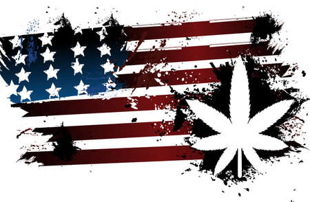 Marijuana American Flagのイラスト素材