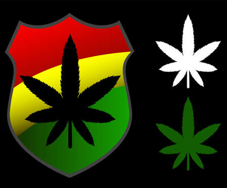 Marijuana shieldのイラスト素材