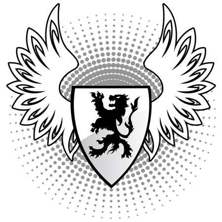 White lion shieldのイラスト素材