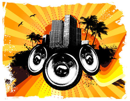 Grunge Orange Cityのイラスト素材
