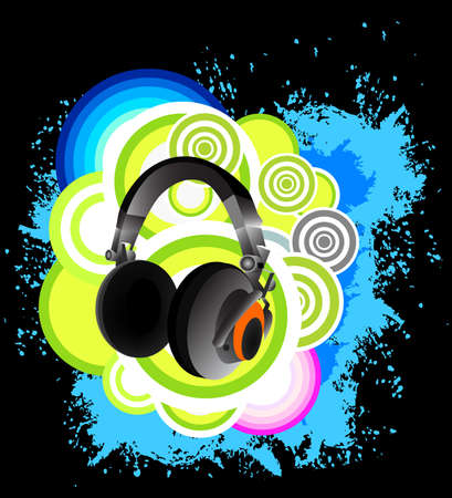 Headphone backgroundのイラスト素材