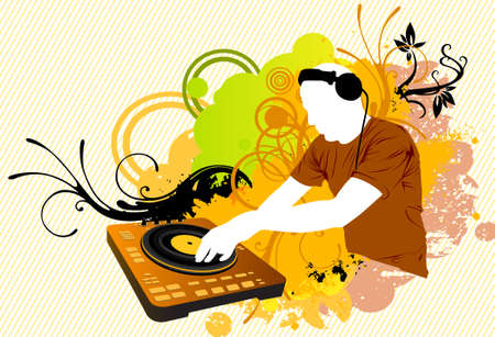 DJ in colorのイラスト素材