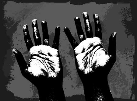 Human hands in blackのイラスト素材