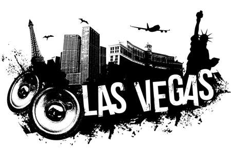 Las Vegas city music banner のイラスト素材