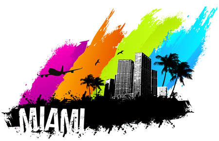 Miami beach summer bannerのイラスト素材