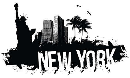 New York black Bannersのイラスト素材