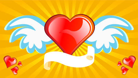 Winged Angel Heartのイラスト素材