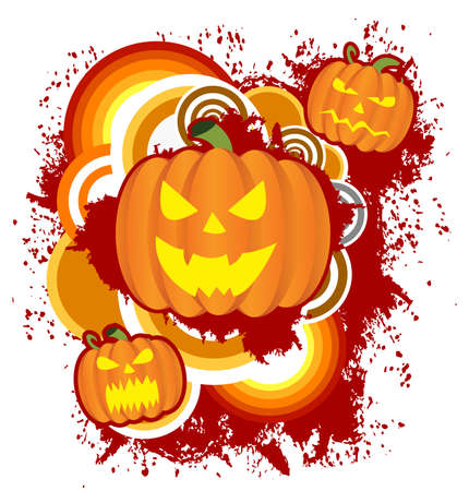 Halloween pumpkins backgroundのイラスト素材