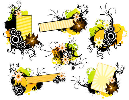 Banner Foliageのイラスト素材