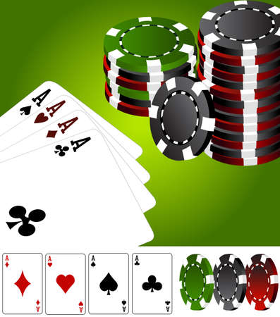 Four aces poker vegasのイラスト素材
