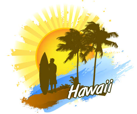 Surf hawaiiのイラスト素材