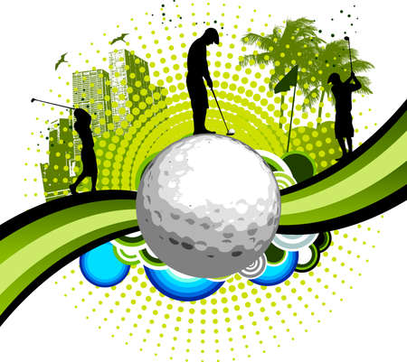 Golf banner greenのイラスト素材