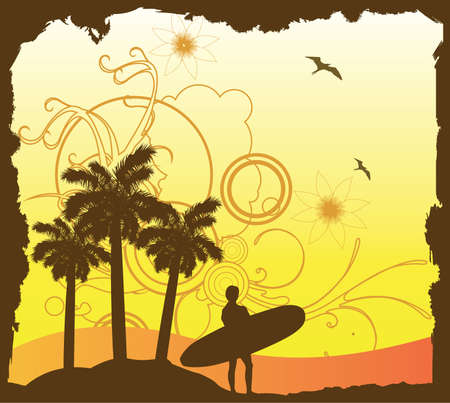 Surfing designのイラスト素材