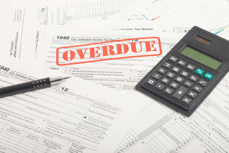 Close up U.S. taxes papersの写真素材