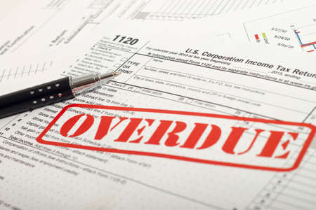 Close up U.S. taxes papersの写真素材