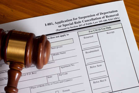 Application Suspension of Deportation or special rule cancellation of removalの写真素材